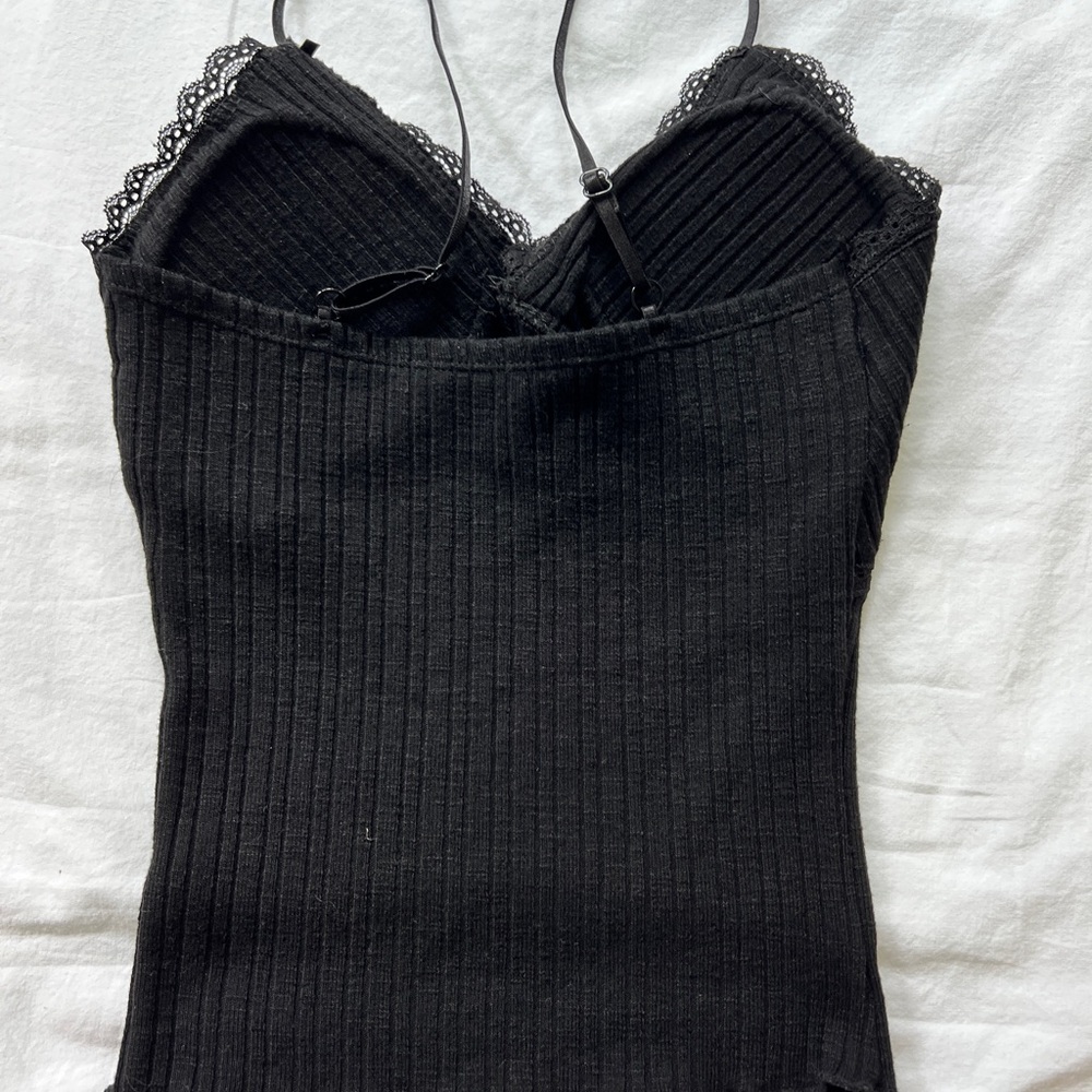 Black and Light Blue Ribbed Camisole Set - Picture 6 of 6